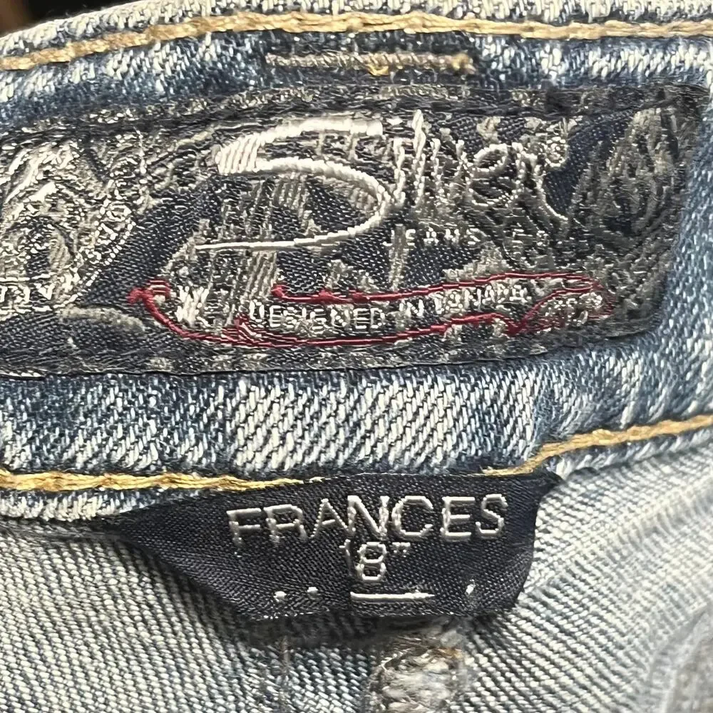 Silver Jeans Womens Frances 18” Mini Bootcut 31x33 Low Rise Stretch Blue Jeans - Picture 7 of 10